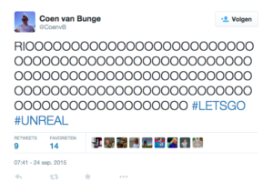 Tweet van Coen van Bunge