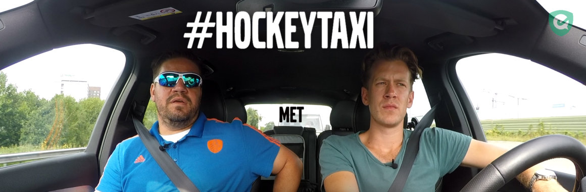 Max Caldas en Jeroen Mansier in de Hockeytaxi