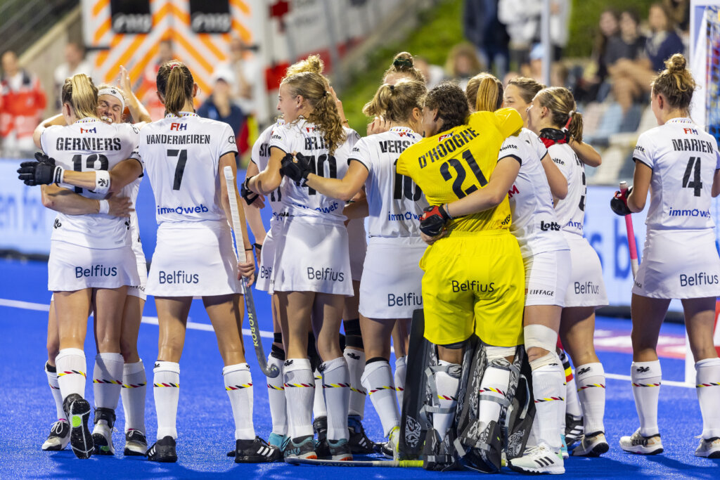 The Belgian women are happy with reaching the European Championship final. Photo: William Vernes